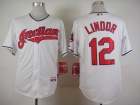 Cleveland Indians #12 Francisco Lindor White Cool Base Jerseys