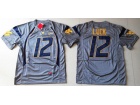 West Virginia Mountaineers #12 Oliver Luck Gray NCAA Jerseys