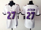 Nike Baltimore Ravens #27 Asa Jackson White Women Jersey