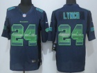 Seattle Seahawks #24 Marshawn Lynch Pro Line Blue Fashion Strobe Nike Limited Jersey