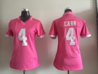 Nike Women Oakland Raiders #4 Derek Carr White 2015 Pink Bubble Gum Jersey