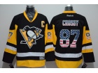 Pittsburgh Penguins #87 Sidney Crosby Black USA Flag Fashion Jersey