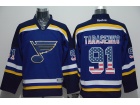 St.Louis Blues #91 Vladimir Tarasenko Blue USA Flag Fashion Jersey