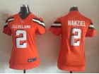 Nike Cleveland Browns #2 Johnny Manziel Orange Women Jersey