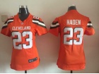 Nike Cleveland Browns #23 Joe Haden Orange Women Jersey