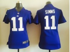 Nike New York Giants #11 Phil Stmms Blue Women Jersey