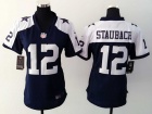 Nike Dallas cowboys #12 Roger Staubach Blue Thanksgiving Women Jersey