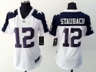 Nike Dallas cowboys #12 Roger Staubach White Thanksgiving Women Jersey