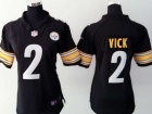 Nike Pittsburgh Steelers #2 Michael Vick Black Women Jersey