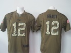 New England Patriots #12 Tom Brady Green Salute to Service Nike Limited Jerseys