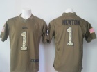 Carolina Panthers #1 Cam Newton Green Salute to Service Nike Limited Jerseys