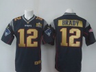 New England Patriots #12 Tom Brady Blue Super Bowl 50th Limited Jerseys