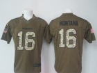 San Francisco 49ers #16 Joe Montana Green Salute to Service Limited Jerseys