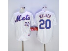 New York Mets #20 Neil Walker White Strips Cool Base Jerseys