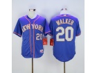 New York Mets #20 Neil Walker Blue Gray Number Cool Base Jerseys