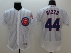 Chicago Cubs #44 Anthony Rizzo White Pinstrip FlexBase Jersey