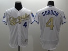 Kansas City Royals #4 Alex Gordon World Series Champions White Gold Program Flexbase Jersey