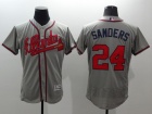 Atlanta Braves #24 Deion Sanders Gray 2016 FlexBase Jerseys