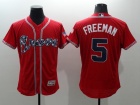 Atlanta Braves #5 Freddie Freeman Red 2016 FlexBase Jerseys