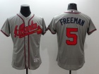 Atlanta Braves #5 Freddie Freeman Gray 2016 FlexBase Jerseys