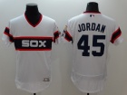 Chicago White Sox #45 Michael Jordan White Throwback 2016 Flexbase Jerseys