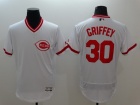 Cincinnati Reds #30 Ken Griffey Jr White Pullover 2016 Flexbase Jerseys