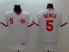 Cincinnati Reds #5 Johnny Bench White Pullover 2016 Flexbase Jerseys