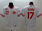 Cincinnati Reds #17 Chris Sabo White Pullover 2016 Flexbase Jerseys