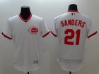 Cincinnati Reds #21 Deion Sanders White Pullover 2016 Flexbase Jerseys