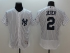 New York Yankees #2 Derek Jeter White 2016 Flexbase Jerseys with Name