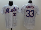 New York Mets #33 Matt Harvey White Strips 2016 Flexbase Jerseys