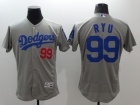 Los Angeles Dodgers #99 Hyun-Jin Ryu Gray 2016 Flexbase Jerseys