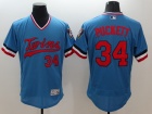 Minnesota Twins #34 Kirby Puckett Blue Pullover 2016 Flexbase Jerseys