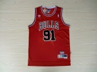 Chicago Bulls #91 Dennis Rodman Red Hardwood Classic Throwback Basketball Jerseys