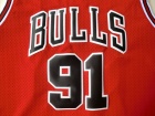 Chicago Bulls #91 Dennis Rodman Red Hardwood Classic Throwback Basketball Jerseys