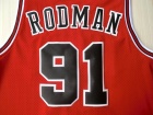 Chicago Bulls #91 Dennis Rodman Red Hardwood Classic Throwback Basketball Jerseys