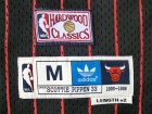 Chicago Bulls #33 Scottie Pippen Black Red Strips Hardwood Classic Throwback Basketball Jerseys