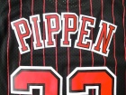 Chicago Bulls #33 Scottie Pippen Black Red Strips Hardwood Classic Throwback Basketball Jerseys