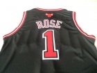 Chicago Bulls #1 Derrick Rose Black Chicago Rev 30  Basketball Jerseys