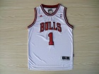 Chicago Bulls #1 Derrick Rose White Rev 30  Basketball Jerseys