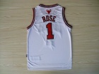 Chicago Bulls #1 Derrick Rose White Rev 30  Basketball Jerseys