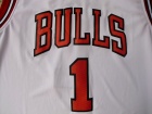 Chicago Bulls #1 Derrick Rose White Rev 30  Basketball Jerseys