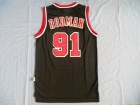 Chicago Bulls #91 Dennis Rodman Black Hardwood Classic Throwback Basketball Jerseys