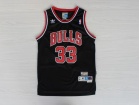 Chicago Bulls #33 Scottie Pippen Black Hardwood Classic Throwback Basketball Jerseys