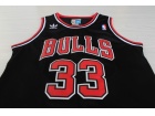 Chicago Bulls #33 Scottie Pippen Black Hardwood Classic Throwback Basketball Jerseys