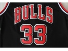 Chicago Bulls #33 Scottie Pippen Black Hardwood Classic Throwback Basketball Jerseys