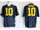 Michigan Wolverines #10 Tom Brady Blue Football Jerseys