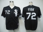 Chicago White Sox #72 Carlton Fisk Black Jerseys