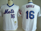 New York Mets #16 Dwight Gooden White Strips Throwback Jerseys