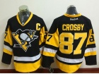 Pittsburgh Penguins #87 Sidney Crosby Black Yellow Hockey Jersey